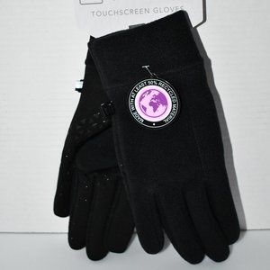 UR Men's Thermal Recycled Fleece CUFFED Gloves Black Size S/M: #22229DL22 NWT